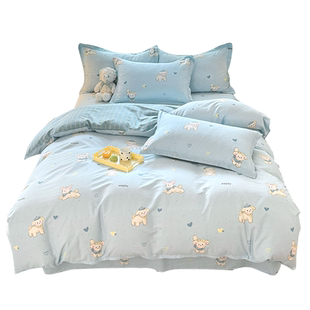 纯棉被套150x200单人学生宿舍全棉被罩夏季褥子套180cmx220cm被单