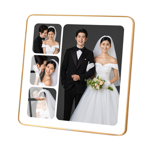 枫木人四宫格水晶版画婚纱照摆台洗照片做成相框4宫格挂墙定制