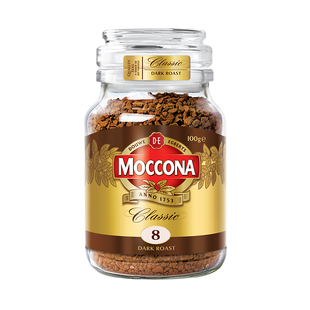 moccona摩可纳8号冻干咖啡美式速溶纯黑咖啡粉无糖100g