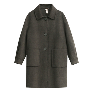 大码妈妈双面绒羊毛呢大衣2025秋冬季中老年人洋气宽松毛呢外套女