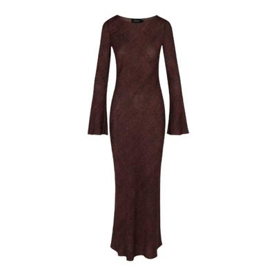 【现货】About Reformation咖啡性感真丝蓝长袖连衣裙防晒度假风