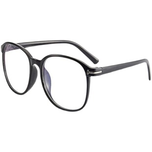 韩版复古透明黑框平光镜ins网红素颜大方框眼镜圆脸学生无度数女