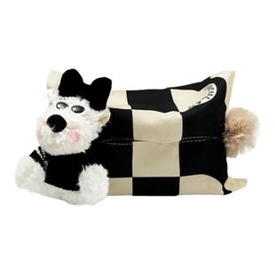 汽车纸巾包可爱潦草狗车内座椅纸巾挂袋抽纸盒挂式收纳袋车载内饰