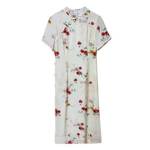 石榴花开【自制款】人棉柔软新中式少女改良版旗袍连衣裙夏季透气