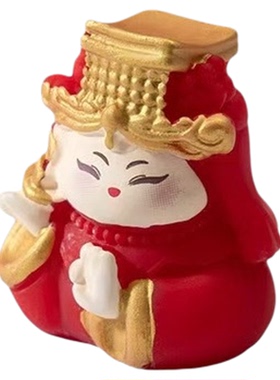 可爱妈祖洒金玉帆平安纳福小摆件