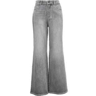 Vero Moda奥莱牛仔裤女2025秋冬新款含棉高腰水洗磨白阔腿裤裤子