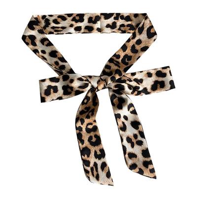 豹纹丝巾腰带女款搭配牛仔裤腰巾