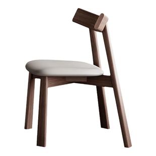 意式极简实木餐椅家用现代简约新款电脑化妆椅子北欧吃饭靠背皮椅