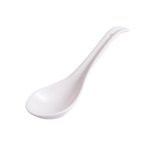 陶瓷汤勺长柄17.5cm吃面喝汤专用勺家用汤匙商用饺子馄饨勺弯柄勺