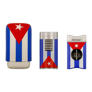 GUEVARA格瓦拉雪茄工具套装 古巴国旗系列 雪茄套 雪茄剪 打火机
