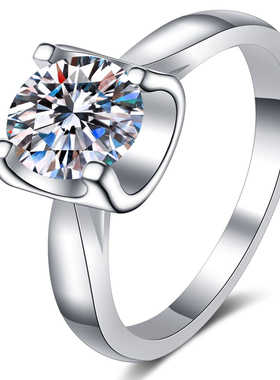 D色莫桑石戒指925纯银经典牛头款