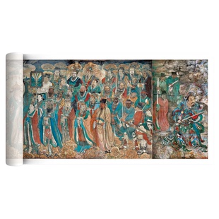永乐宫壁画《朝元图》高清微喷复制品古代彩绘神话人物画临摹长卷