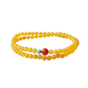 宫里上新蜜蜡手链女款天然正品鸡油黄琥珀手串生日妇女节礼物妈妈