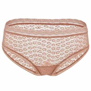 HSIA遐性感花边条平角裤女轻薄透气斑纹蕾丝纯棉裆底两条装内裤