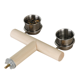 鹦鹉站杆食盒新款T型拉屎鸟站架原木磨爪小太阳牡丹玄凤用品大全