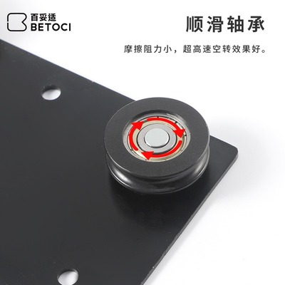 衣柜隐藏回旋门滑轨侧蝴蝶插入式口袋门五金配件折叠门伸缩装