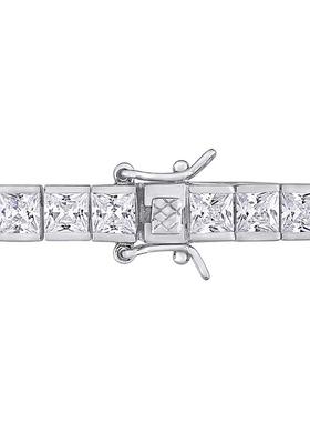 美国直邮Julianna B女士手链白色方晶锆石网球925纯银26 CT TGW