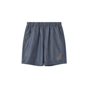 博睿恩 男女童短裤夏装薄款钱布雷柔软仿牛仔短裤宝宝百搭休闲裤