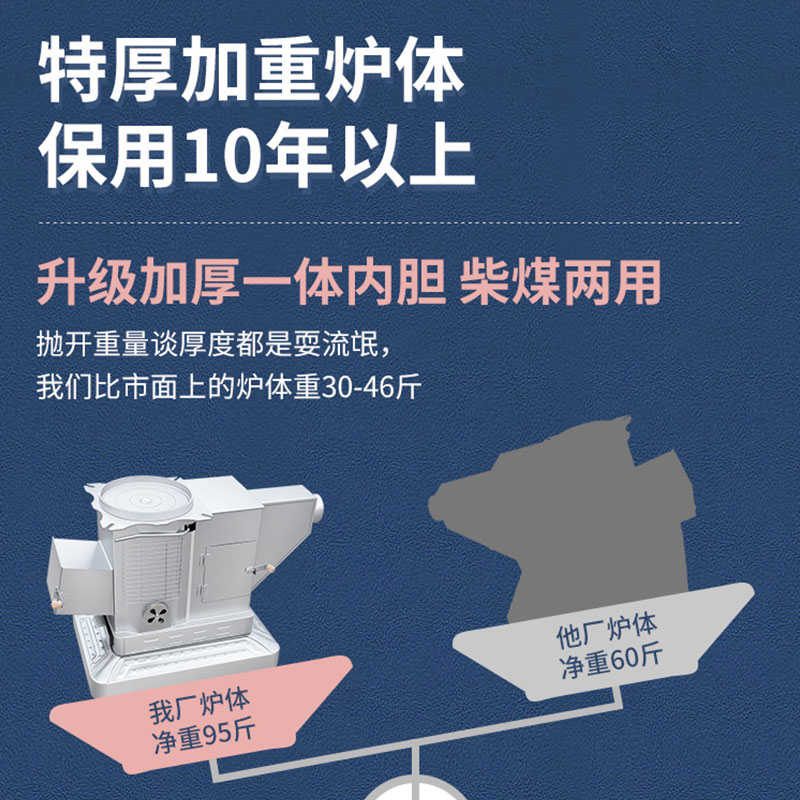 冬天烤火炉柴煤两用新型柴火取暖炉家用室内气化柴火炉农村回风炉