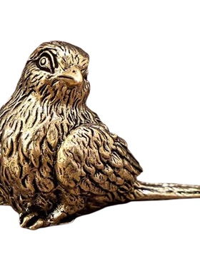 实心黄铜比翼鸟麻雀桌面摆件