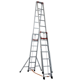 百安步人字梯子铝合金加粗加厚加固工程专用伸缩梯升降6米-12耐用