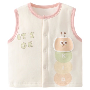 婴儿马甲春季夹棉女宝宝衣服小月龄春装秋冬保暖坎肩背心马夹春秋