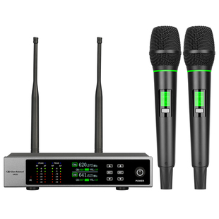 GLSD格伦士顿专业无线充电麦克风一拖二会议演出家庭KTV唱歌话筒