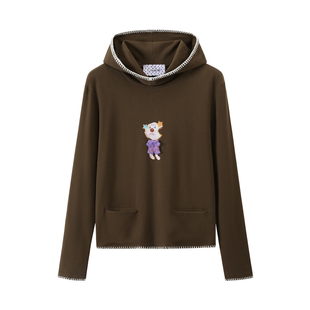 UnsocialNight春夏新款原创设计可爱印花连帽T恤