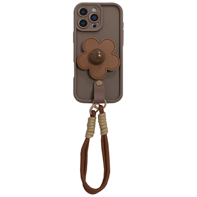 皮质花朵支架手机壳手腕带