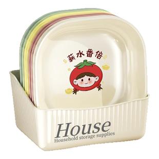 吐骨碟家用餐桌吐骨头盘碟垃圾盘塑料骨碟零食盘底座收纳水果盘子