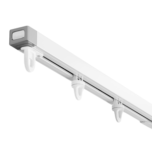 奢帘客窗帘轨道伸缩顶装双轨侧装滑轨滑道窗帘杆挂钩直轨静音导轨