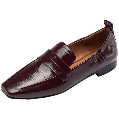 莱尔斯丹真皮低跟乐福小皮单鞋女