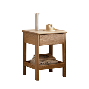 方迪窄边床头柜现代简约小型实木床头储物柜水曲柳小茶几简易边几