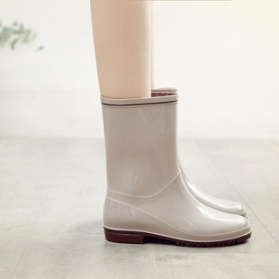 女夏天轻便防水防滑日式 网红胶鞋 雨靴中筒好看雨鞋 水鞋 2021年新款