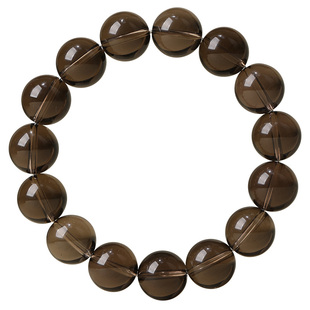 全净体天然茶晶手串女烟晶手链男茶水晶黑色烟水晶净体散珠子