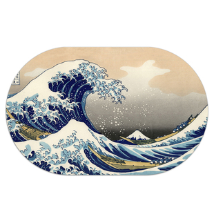 日式浮世绘软硅藻泥卫生间门口防滑脚垫浴室洗手间吸水地垫速干简