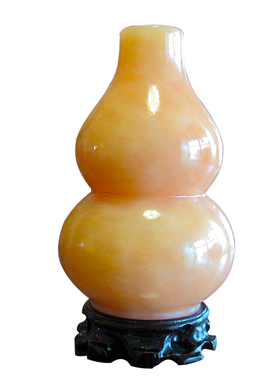 天然汉白玉水晶葫芦摆件