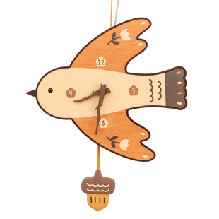 阿楹 奶油有趣燕子鸟钟表卧室床头背景墙面装饰衣柜侧面转角挂件