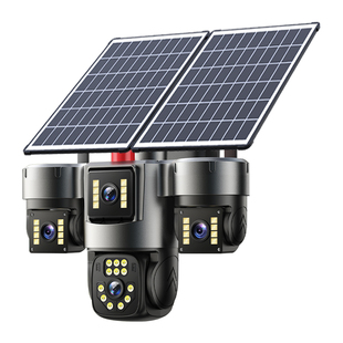 太阳能摄像头监控器360度无死角室外无电无网高清夜视全景摄影头