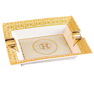 创意陶瓷烟灰缸高级感欧式雪茄缸家用客厅办公室复古烟缸高档礼盒