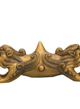 黄铜双头怪兽摆件家居铜工艺品