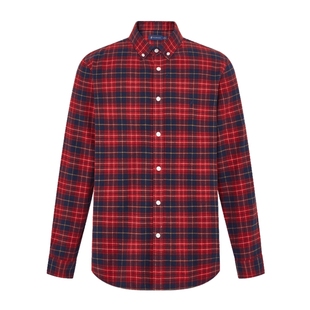 POLOWALK男士磨毛长袖衬衫秋冬款纯棉亲肤商务通勤休闲百搭衬衣男