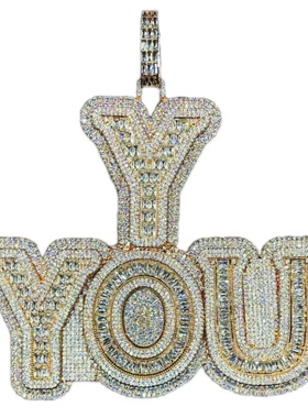 Mr.Bling定制玫瑰金字母拼接吊坠