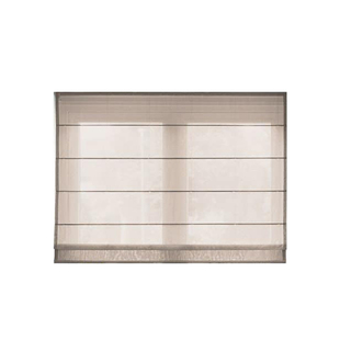 本原棉麻混纺材质麻纹理罗马帘客厅简约现代麻质小窗百叶帘柔纱帘