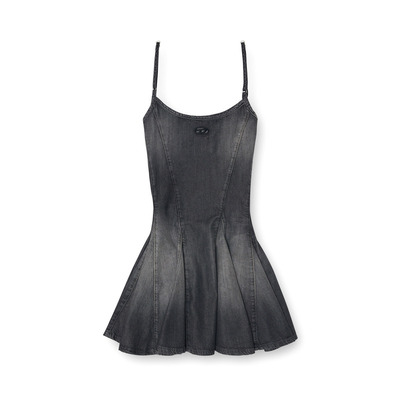 [新款]DIESEL女士26春夏暗黑复古做旧牛仔吊带连衣裙A20907068VM