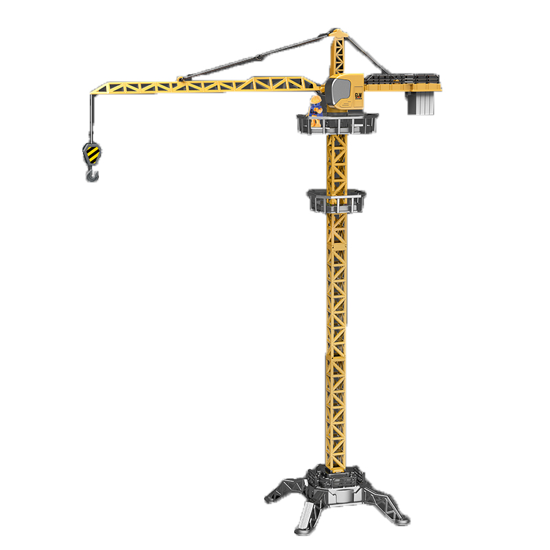 大号仿真塔吊模型儿童手动升降吊机玩具塔式合金工程起重机钢力威