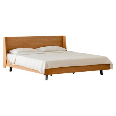 出乎生活夹心床北欧软包实木床