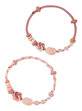 宇熙玛瑙貔貅手链手工八股编织