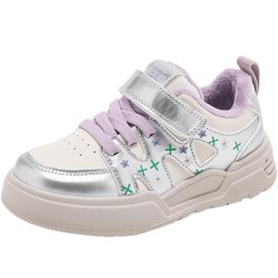 Abckids童鞋女童板鞋冬季新款加绒保暖儿童鞋子运动鞋软底休闲鞋