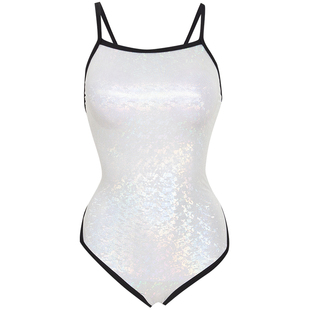 NAILANG泳衣女连体竞技2024新款连身镭射高叉性感游泳馆冲浪沙滩